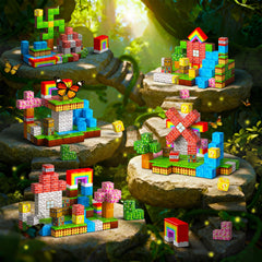 Styleeasy colorful blocks and patterns inspire imaginative construction and color recognition.