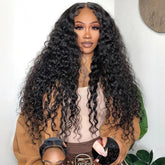 StyleLife Wear and Go glueless wig, deep wave lace-front, natural front view for daily wear.