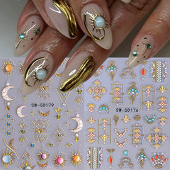 STZPRONAIL 3D embossed nail stickers with sky design for depth