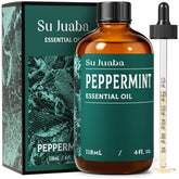 SU JUABA peppermint oil bottle closeup for diffusion