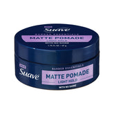 Suave Barber Essentials Pomade jar front view for a matte finish.