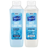 Suave clarifying shampoo bottle removes buildup for brighter, cleaner hair