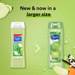 Suave Essentials Juicy Apple Body Wash rich lather delivering silky skin after use