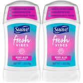 Suave Fresh Vibes Berry Bliss deodorant stick 2-pack for daily underarm freshness