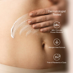Suave hand lotion application closeup on skin for quick, non-greasy absorption.