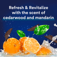 Close-up of Suave Men cedarwood and mandarin scent.