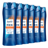 Suave Men Hydrating 3-in-1 bottle front demonstrates all-in-one cleanse for body, hair, and face with hydration.