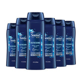 Suave Men Refresh bottle pour for a quick, refreshing cleanse after workouts.