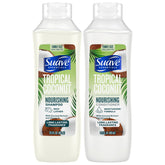 Suave Tropical Coconut shampoo bottle with rich lather for cleansing.