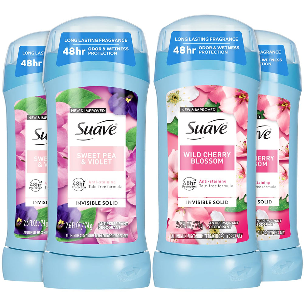 The Suave Wild Cherry Blossom twin pack for daily freshness.