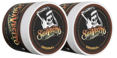 Close-up of Suavecito Pomade Original bottle showing easy hold and signature scent.