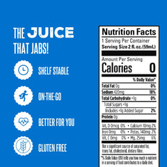 Suckerpunch pickle shot label close-up highlights non-GMO formula and electrolytes.