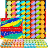 SudsyRoar 64-pack collection of assorted bath bombs in vibrant colors
