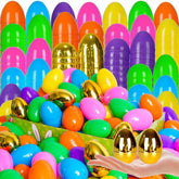 Sufuplay 2.4 inch blue Easter egg ready to fill with candy or small toys