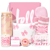 Suhctuptx Coquette Bow Glass Cups with Lids for stylish sipping and gifting