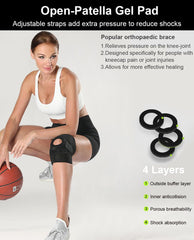 SUJAYU knee brace with three adjustable straps concentrates pressure on painful areas.