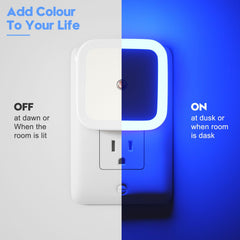 Sujeet dusk-to-dawn sensor night light activates automatically at dusk.