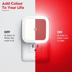 Sujeet LED wall plug night light is space-saving and compact.