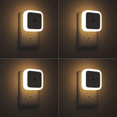 Sujeet Night Light 4-pack plugged in to wall outlet for soft hallway illumination