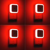 Sujeet red night light wall plug 4-pack illuminates hallways safely at night.