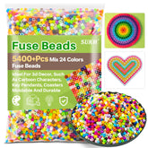 Sukh fuse beads in 24-color mix, ideal for kids crafts and colorful project ideas