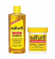 Sulfur8 anti-dandruff shampoo bottle helps reduce itch and flakes when used in weekly routine