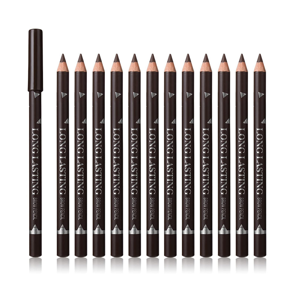 SUMEITANG 12-pc eyebrow pencil set in black for precise, natural brows.