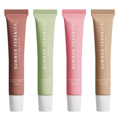 Summer Ferenity lip balm pack front view with four hydrating balms for daily use