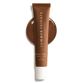 Summer Fridays Hot Cocoa lip balm packaging shows vegan formula and warm tint.