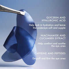 Hydrogel texture of Summer Fridays Jet Lag Under Eye Patches cooling the skin.