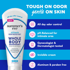 Summer's Eve invisible, fast-drying cream dries clear.