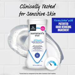 Summer's Eve foam close-up showing gentle cleansing for sensitive skin