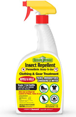 Summit Green Armor permethrin RTU bottle pour: easy outdoor protection for clothing