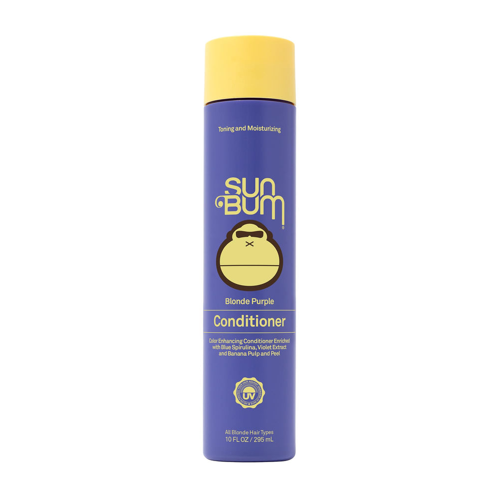 Sun Bum Blonde Purple Conditioner bottle pour for deep moisture and color brightening