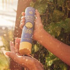 Sun Bum Blonde Purple Shampoo lather close up with blue spirulina and violet extract