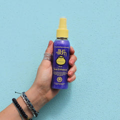 Sun Bum Blonde Tone Enhancer label highlighting violet extract and blue spirulina ingredients