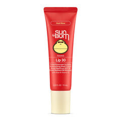 Sun Bum Heat Wave tinted lip balm coconut closeup showing lip color and texture