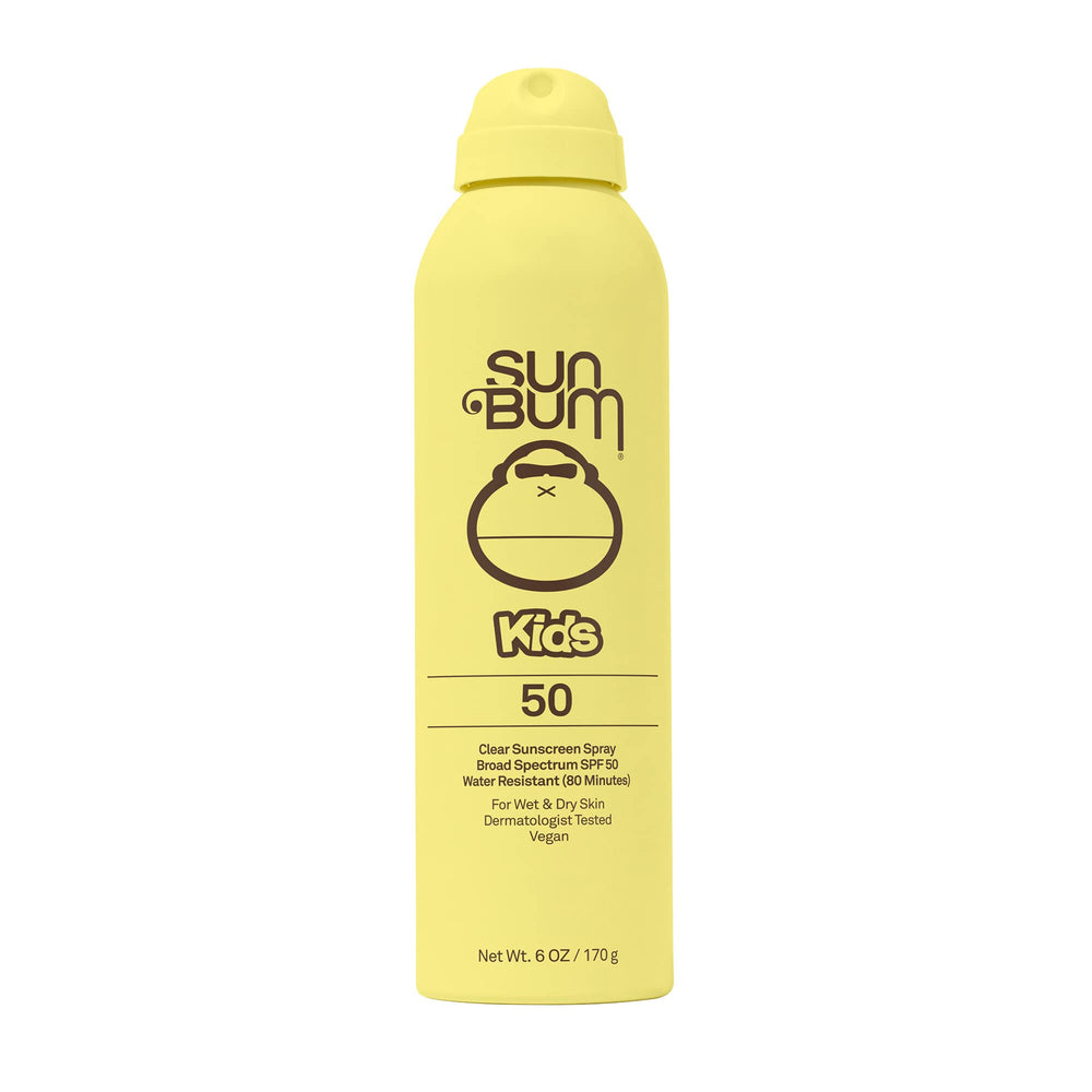 Sun Bum Kids SPF 50 Clear Spray bottle for easy, residue-free protection.