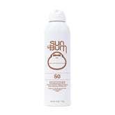 Sun Bum Mineral SPF 50 spray bottle close-up for easy, mess-free application.