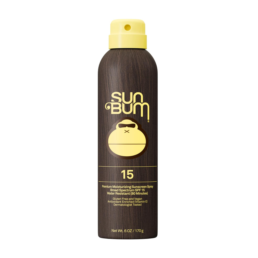 Sun Bum Original SPF 15 sunscreen spray bottle for everyday beach protection.