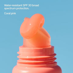 Sun Bum Sunset Cove tinted lip balm with SPF 30 close-up for protection and color.