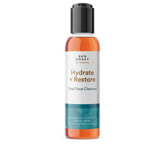 Sun Coast Sciences Hydrate + Restore cleanser bottle, gentle daily cleanse for all skin types.