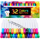 Sunacme Fabric Markers 32 Colors pack for vibrant fabrics