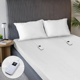 Sunbeam Restful quilted mattress pad top view showing plush warmth and comfort.