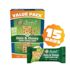 Sunbelt Bakery Oats and Honey granola bars individually wrapped for on-the-go snacking.
