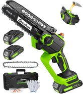 SUNCHERS mini chainsaw in use for quick branches and pruning tasks.