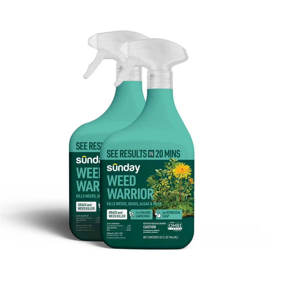 SUNDAY Weed Warrior 32oz bottle front for quick, ready-to-use weed control.
