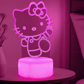 Sunduck Pink Kawaii Kitty 3D Night Light on box view, gift-ready charm
