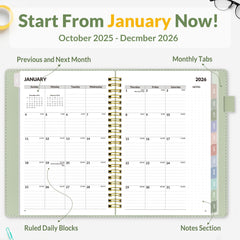 SUNEE weekly spread view offers ample writing space for tasks and appointments.