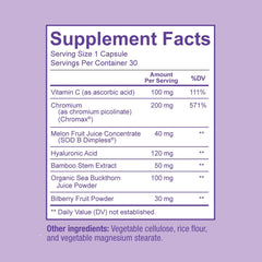 Sunergetic cellulite supplement label close up highlighting melon extract